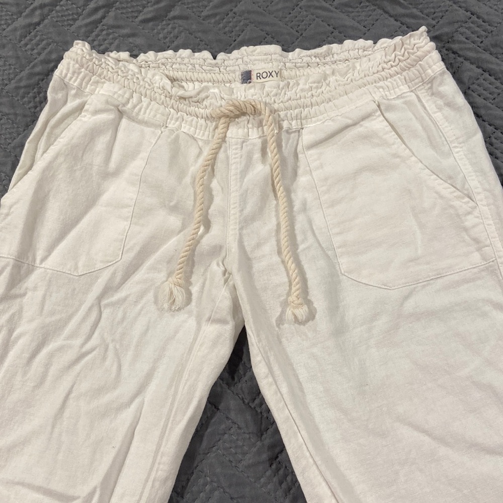 Roxy linen flare pants